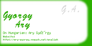 gyorgy ary business card